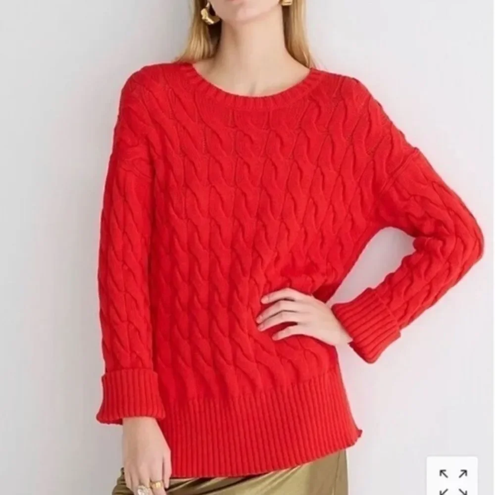 J. CREW Women’s Cable Knit Sweater Sz XS-S in Scarlett